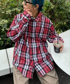 【チャオパニックティピー/CIAOPANIC TYPY】の【ユニセックス】バスケット編みメッシュチェックシャツ レッド|ID: prp329100004566617 ipo3291000000032295835