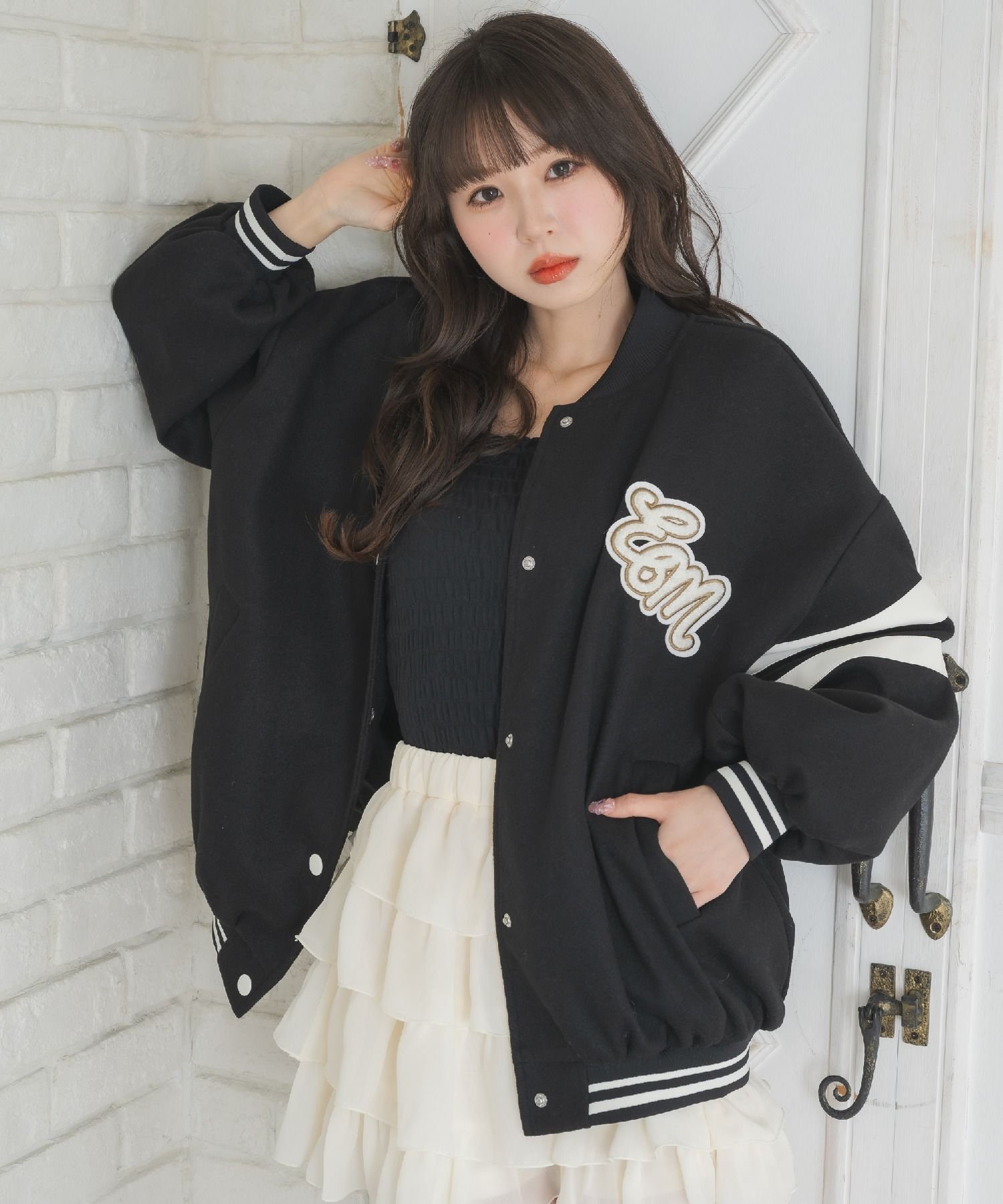 【レトロガール/RETRO GIRL】の袖ラインワッペンBZ インテリア・キッズ・メンズ・レディースファッション・服の通販 founy(ファニー) 　ファッション　Fashion　レディースファッション　WOMEN　トップス・カットソー　Tops/Tshirt　ジャケット　Jacket　ブルゾン　Blouson　ボトム　Bottom　春　Spring　羽織　Haori　ブラック|ID: prp329100004566622 ipo3291000000032295870