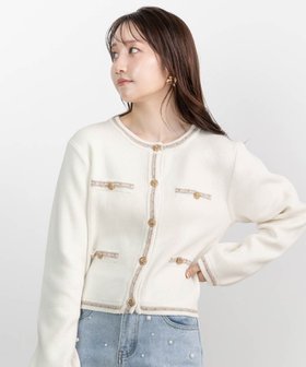 【ランダ/RANDA】のジャケットライクカーディガン 人気、トレンドファッション・服の通販 founy(ファニー) ファッション Fashion レディースファッション WOMEN クラシカル Classical シンプル Simple ジャケット Jacket ダウン Down メタル Metal |ID:prp329100004566630