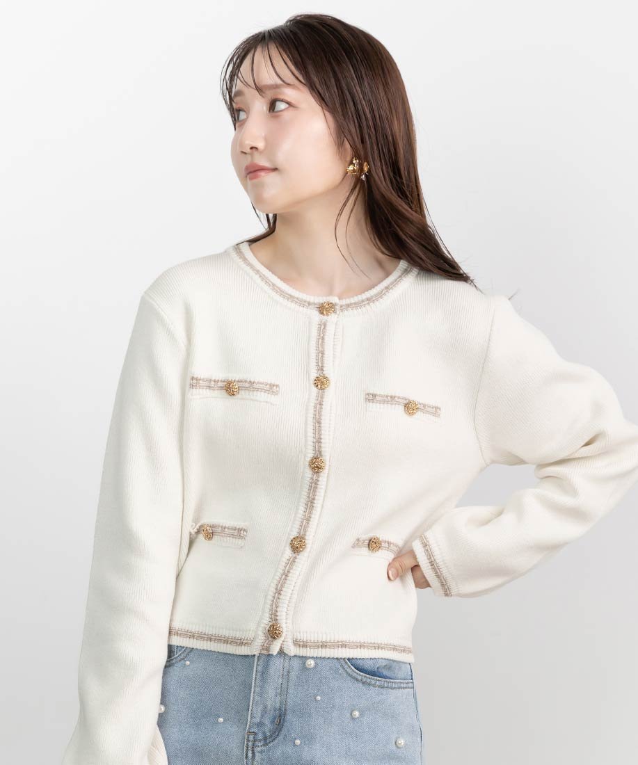 【ランダ/RANDA】のジャケットライクカーディガン 人気、トレンドファッション・服の通販 founy(ファニー) 　ファッション　Fashion　レディースファッション　WOMEN　クラシカル　Classical　シンプル　Simple　ジャケット　Jacket　ダウン　Down　メタル　Metal　 other-1|ID: prp329100004566630 ipo3291000000032295910