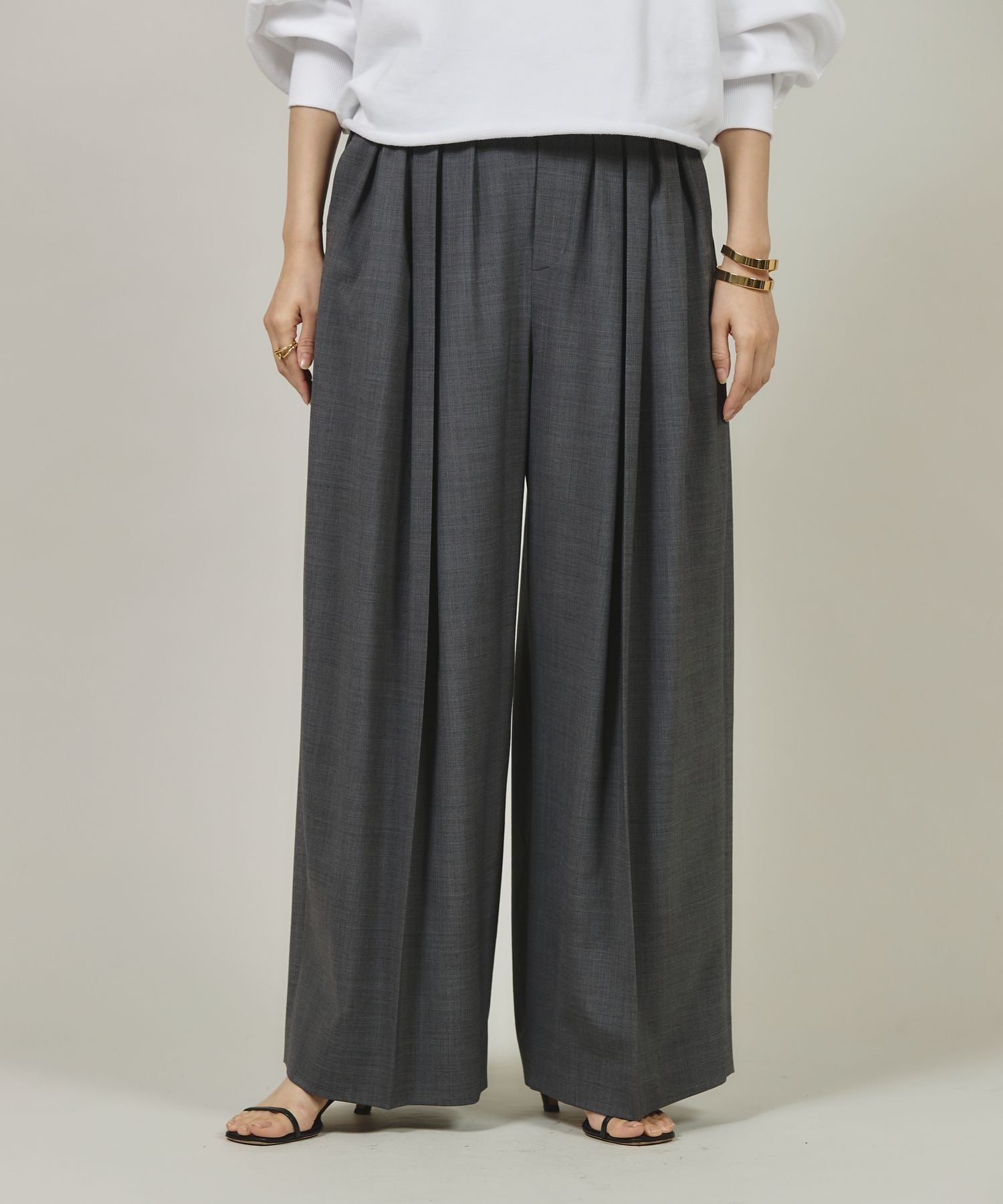 【カレンソロジー/Curensology】のウールブレンドタックパンツ 人気、トレンドファッション・服の通販 founy(ファニー) 　ファッション　Fashion　レディースファッション　WOMEN　パンツ　Pants　エレガント 上品　Elegant　スタイリッシュ　Stylish　センター　Center　ボックス　Box　ポケット　Pocket　ロング　Long　ワイド　Wide　 other-1|ID: prp329100004566634 ipo3291000000032295952