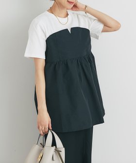 【アンディコール/un dix cors】の《スタイルアップ効果◎》ドッキング切替Tシャツ 人気、トレンドファッション・服の通販 founy(ファニー) ファッション Fashion レディースファッション WOMEN トップス・カットソー Tops/Tshirt シャツ/ブラウス Shirts/Blouses ロング / Tシャツ T-Shirts ウェーブ Wave 切替 Switching シェイプ Shape ストレート Straight ドッキング Docking |ID:prp329100004566648