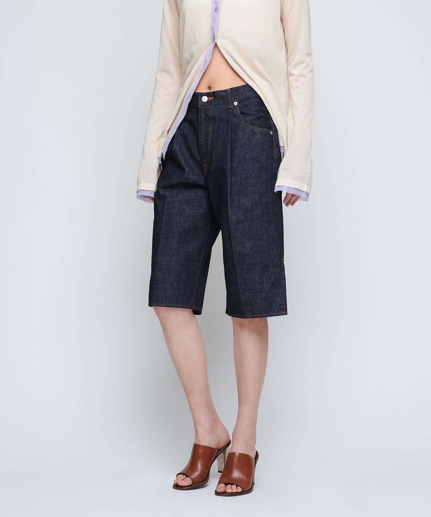 【ユナイテッドアローズ/UNITED ARROWS】のAEWEN MATOPH デニム スリット ハーフパンツ インテリア・キッズ・メンズ・レディースファッション・服の通販 founy(ファニー) 　ファッション　Fashion　レディースファッション　WOMEN　パンツ　Pants　ハーフ / ショートパンツ　Short Pants　おすすめ　Recommend　ストレート　Straight　スリット　Slit　デニム　Denim　ハーフ　Half　ブルゾン　Blouson　ポケット　Pocket　NAVY|ID: prp329100004566681 ipo3291000000032522098