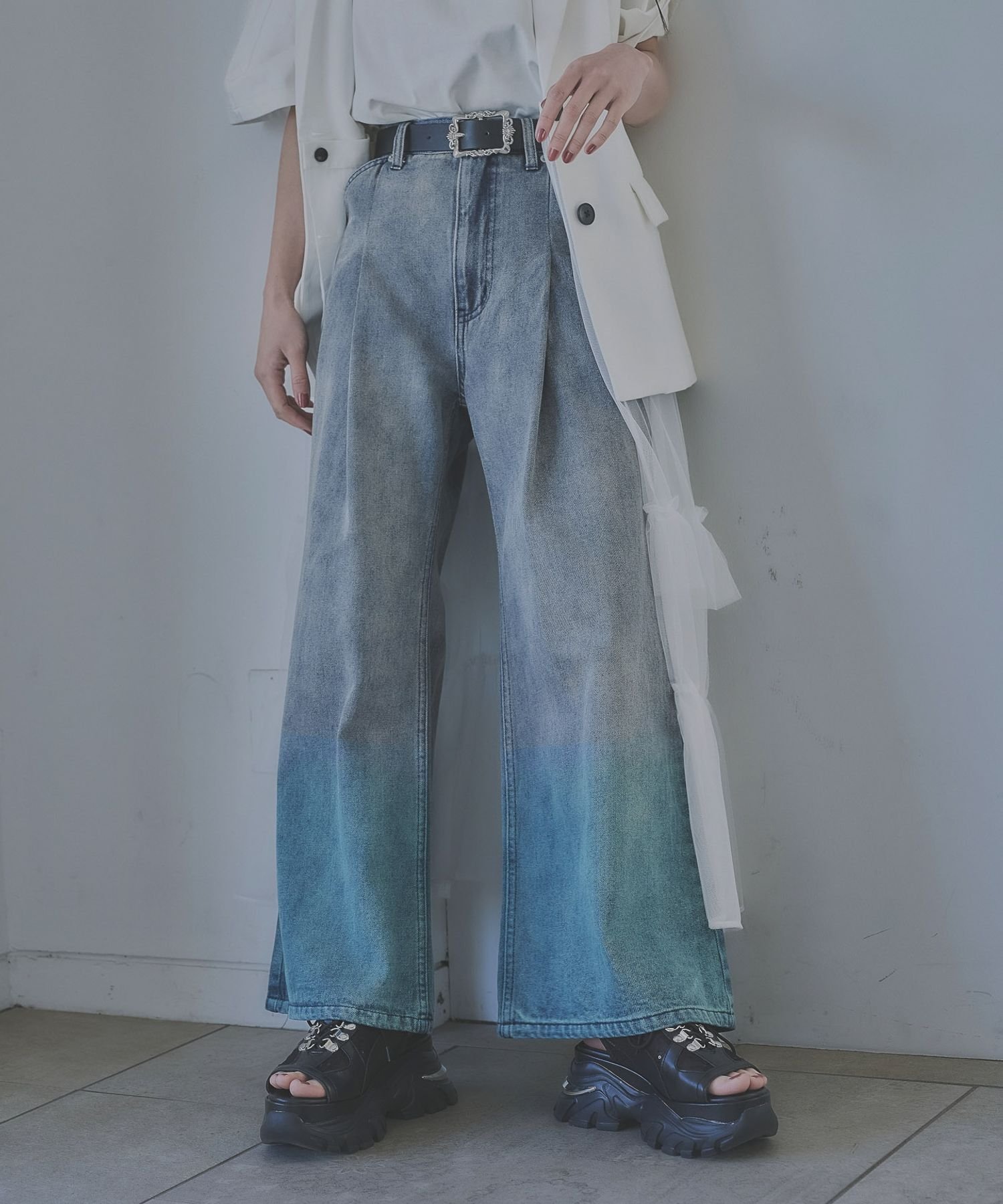 【ハレ/HARE】のアソートカコウワイドデニムパンツ インテリア・キッズ・メンズ・レディースファッション・服の通販 founy(ファニー) 　ファッション　Fashion　レディースファッション　WOMEN　パンツ　Pants　デニムパンツ　Denim Pants　おすすめ　Recommend　グラデーション　Gradation　デニム　Denim　ワイド　Wide　定番　Standard　ブルー84|ID: prp329100004566692 ipo3291000000032296315