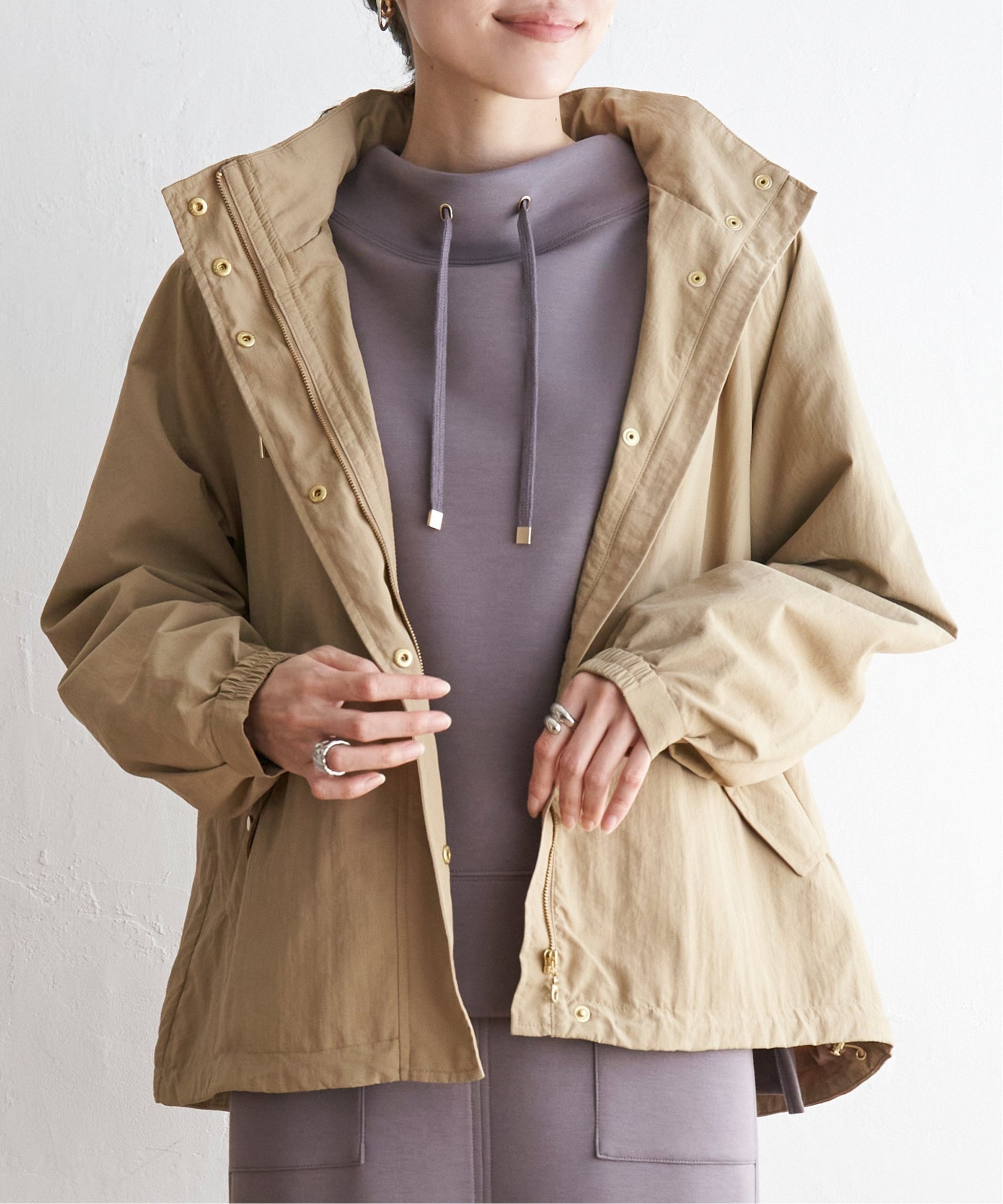 【イッカ/ikka】の撥水裏地付きマウンテンパーカー インテリア・キッズ・メンズ・レディースファッション・服の通販 founy(ファニー) 　ファッション　Fashion　レディースファッション　Fashion for Women　トップス・カットソー　Cut & Sew Tops　レディースパーカー・カジュアルフーディー　Casual Hoodies & Sweatshirts　アウトドア　Outdoor Clothing　春　Spring　秋　Autumn　ショート　Short, Short Length　ジャケット　Jacket, Outerwear　デニム　Denim, Jeans Material　パーカー　Hoodie, Parka　おすすめ　Recommended / Our Picks　ベージュ|ID: prp329100004566826 ipo3291000000032713880