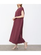 【ラシュッド/LASUD】の麻×レーヨンヘンリーネックワンピース ワインレッド|ID: prp329100004566858 ipo3291000000032298839