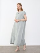 【ラシュッド/LASUD】の麻×レーヨンヘンリーネックワンピース ライトグリーン|ID: prp329100004566858 ipo3291000000032298840