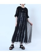 【ラシュッド/LASUD】の柄レイヤードシアージャンパースカート ブラック|ID: prp329100004566866 ipo3291000000033271880