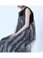 【ラシュッド/LASUD】の柄レイヤードシアージャンパースカート チャコールグレー|ID: prp329100004566866 ipo3291000000033271881