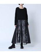 【ラシュッド/LASUD】の柄レイヤードシアーワンピース ブラック|ID: prp329100004566878 ipo3291000000032723177