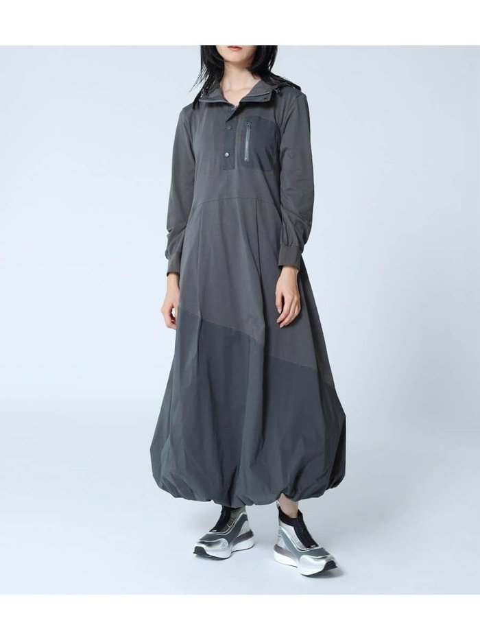 【ラシュッド/LASUD】のバルーンシルエットロングワンピース インテリア・キッズ・メンズ・レディースファッション・服の通販 founy(ファニー) https://founy.com/ ファッション Fashion レディースファッション Fashion for Women ワンピース Dresses おすすめ Recommended / Our Picks ドッキング Docking, Mixed Material バルーン Balloon, Balloon Silhouette 切替 Switching, Contrast Panel |ID: prp329100004566883 ipo3291000000032723235