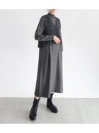 【ラシュッド/LASUD】のシャギーベスト×ニットワンピース チャコールグレー|ID: prp329100004566886 ipo3291000000032299042