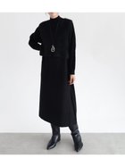 【ラシュッド/LASUD】のシャギーベスト×ニットワンピース ブラック|ID: prp329100004566886 ipo3291000000032299046
