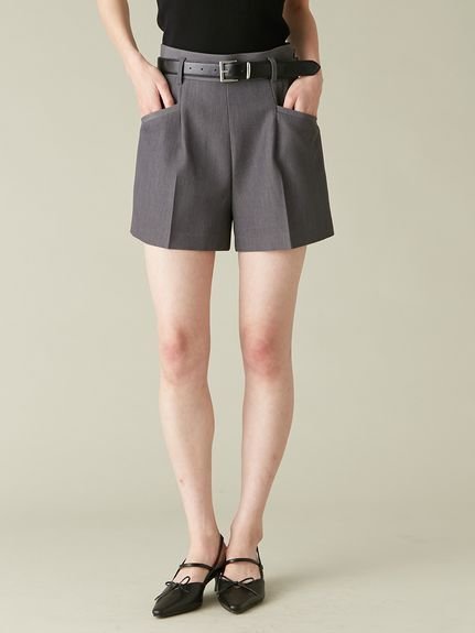 【リリーブラウン/Lily Brown】のベルト付きショートパンツ インテリア・キッズ・メンズ・レディースファッション・服の通販 founy(ファニー) 　ファッション　Fashion　レディースファッション　WOMEN　パンツ　Pants　ハーフ / ショートパンツ　Short Pants　ベルト　Belts　ショート　Short　シンプル　Simple　センター　Center　トレンド　Trend　ポケット　Pocket　今季　This Season　GRY[006]|ID: prp329100004566891 ipo3291000000032299068