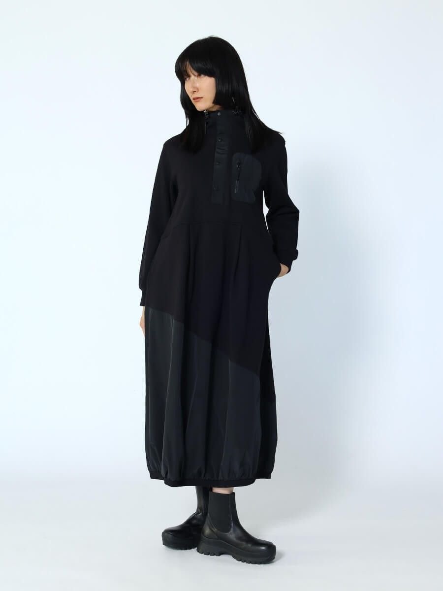 【ラシュッド/LASUD】のバルーンシルエット異素材ワンピース 人気、トレンドファッション・服の通販 founy(ファニー) 　ファッション　Fashion　レディースファッション　WOMEN　ワンピース　Dress　おすすめ　Recommend　ドッキング　Docking　バルーン　Balloon　切替　Switching　 other-1|ID: prp329100004566892 ipo3291000000032299071