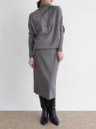【ラシュッド/LASUD】のウエスト切替ニットワンピース チャコールグレー|ID: prp329100004566894 ipo3291000000032299106