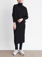 【ラシュッド/LASUD】のウエスト切替ニットワンピース ブラック|ID: prp329100004566894 ipo3291000000032299107