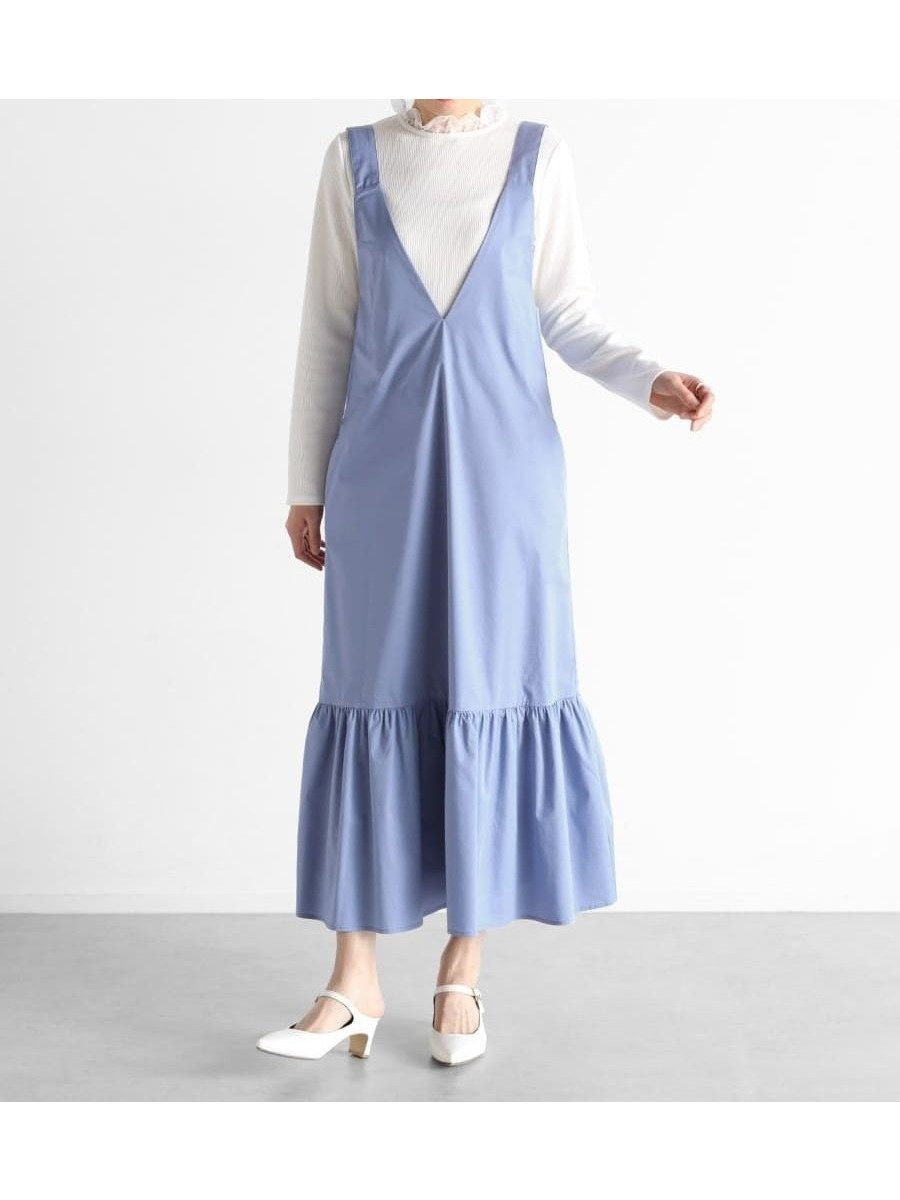 【ヴァン/Vin】のギャザーヘムジャンパースカート インテリア・キッズ・メンズ・レディースファッション・服の通販 founy(ファニー) 　ファッション　Fashion　レディースファッション　Fashion for Women　スカート　Skirts　ポケット　Pocket, Pocket Detail　リラックス　Relax, Relaxed Fit　ブルー|ID: prp329100004566904 ipo3291000000033271308