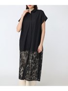 【ラシュッド/LASUD】のレースドッキングロングシャツ ブラック|ID: prp329100004566906 ipo3291000000032722924