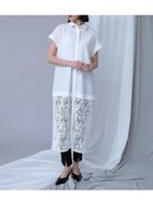 【ラシュッド/LASUD】のレースドッキングロングシャツ オフホワイト|ID: prp329100004566906 ipo3291000000032722925