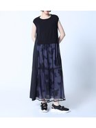 【ラシュッド/LASUD】のチュールレイヤード柄ワンピース ブラック|ID: prp329100004566918 ipo3291000000032723079