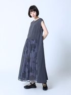 【ラシュッド/LASUD】のチュールレイヤード柄ワンピース チャコールグレー|ID: prp329100004566918 ipo3291000000032723081