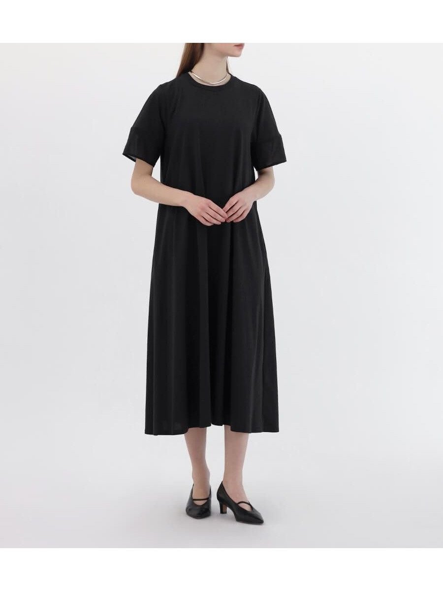 【ラシュッド/LASUD】のシアーバルーンスリーブフレアワンピース インテリア・キッズ・メンズ・レディースファッション・服の通販 founy(ファニー) 　ファッション　Fashion　レディースファッション　WOMEN　ワンピース　Dress　オーバル　Oval　シアー　Sheer　シンプル　Simple　スリーブ　Sleeve　ドレープ　Drape　エレガント 上品　Elegant　ブラック|ID: prp329100004566928 ipo3291000000032299329