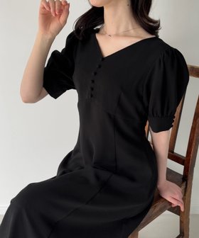 【ジュノア/JUNOAH】のバックレースアップセミフレアワンピース(薄手ジョーゼット生地) 人気、トレンドファッション・服の通販 founy(ファニー) ファッション Fashion レディースファッション Fashion for Women ワンピース Dresses ジョーゼット Georgette, Semi-Sheer Fabric |ID:prp329100004566936