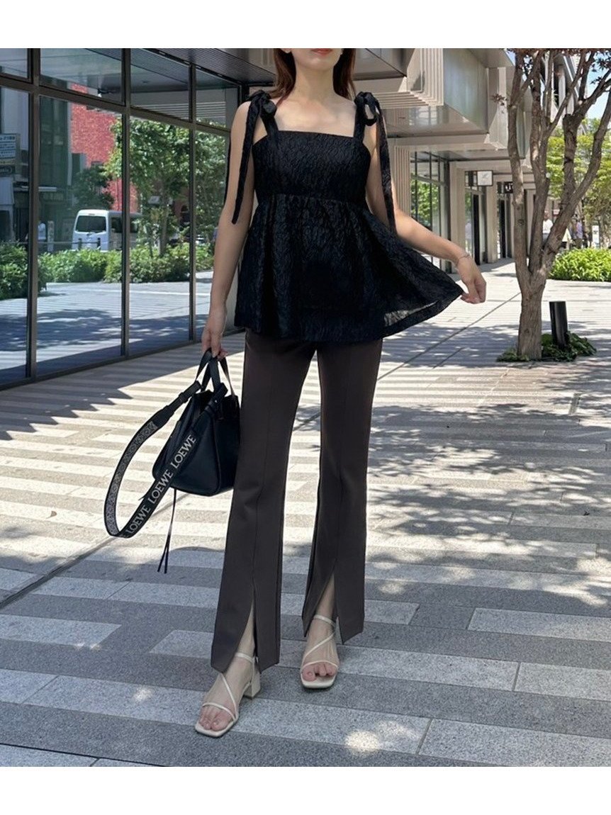 【フレイ アイディー/FRAY I.D】のストレッチフレアパンツ インテリア・キッズ・メンズ・レディースファッション・服の通販 founy(ファニー) 　ファッション　Fashion　レディースファッション　WOMEN　パンツ　Pants　シンプル　Simple　ストレッチ　Stretch　スリット　Slit　センター　Center　フロント　Front　ベーシック　Basic　BRW[058]|ID: prp329100004566965 ipo3291000000032488383