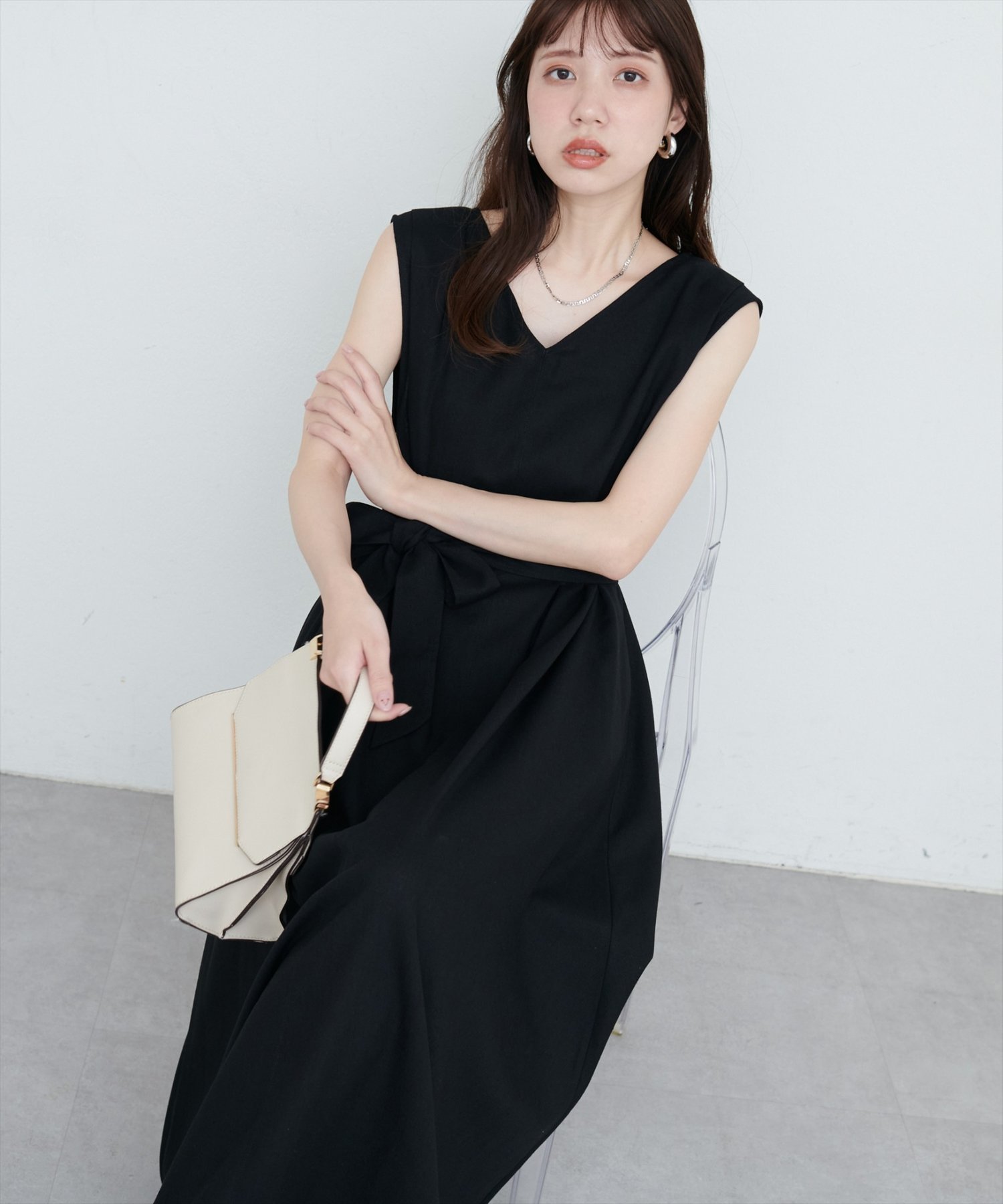 【ナチュラルクチュール/natural couture】の選べる袖丈前後2WAYベルト付きワンピース インテリア・キッズ・メンズ・レディースファッション・服の通販 founy(ファニー) 　ファッション　Fashion　レディースファッション　Ladies' Fashion Online　ワンピース　Dress　ベルト　Belts　2025年　2025　2025春夏・S/S　Ss,Spring/Summer,2025　ブラック|ID: prp329100004566968 ipo3291000000032622692