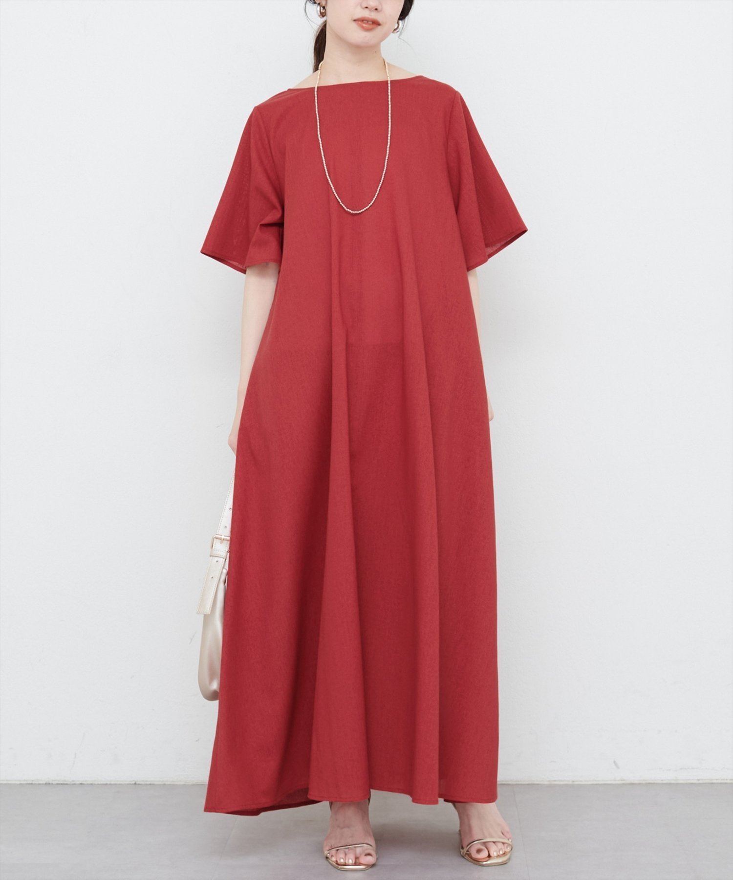 【ナチュラルクチュール/natural couture】の選べる袖丈前後2WAYベルト付きワンピース インテリア・キッズ・メンズ・レディースファッション・服の通販 founy(ファニー) 　ファッション　Fashion　レディースファッション　Ladies' Fashion Online　ワンピース　Dress　ベルト　Belts　2025年　2025　2025春夏・S/S　Ss,Spring/Summer,2025　レッド|ID: prp329100004566968 ipo3291000000032622700