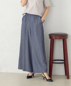 【コムサイズム/COMME CA ISM】のデニム風 後ろハッチポケット ワイドパンツ / セットアップ対応 人気、トレンドファッション・服の通販 founy(ファニー) ファッション Fashion レディースファッション WOMEN セットアップ Setup パンツ Pants エレガント 上品 Elegant シャンブレー Chambray セットアップ Set Up デニム Denim ドローコード Draw Cord ポケット Pocket ワイド Wide |ID:prp329100004566980