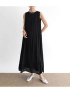 【ラシュッド/LASUD】のプリーツデザインロングワンピース ブラック|ID: prp329100004566990 ipo3291000000032299856