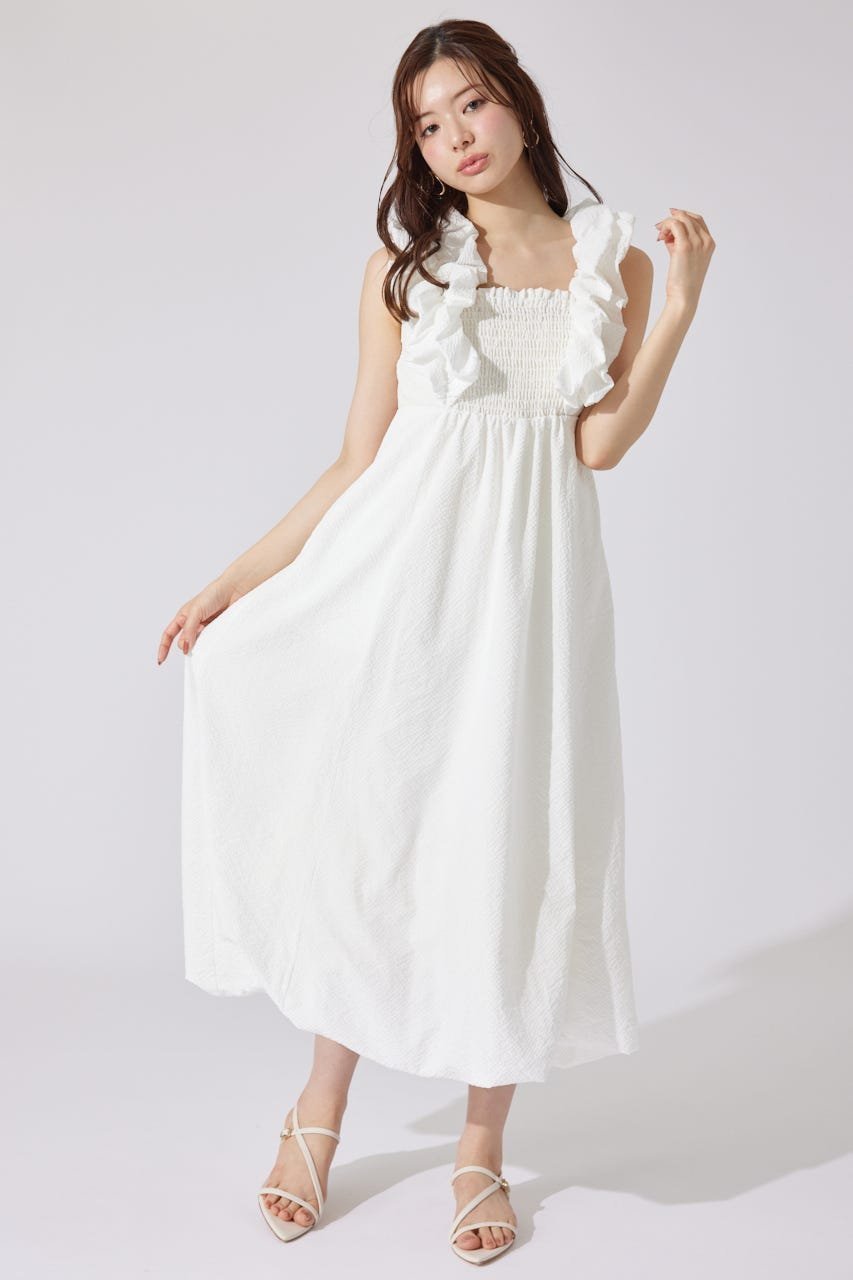 【リエンダ/rienda】の【AKB48 千葉恵里さん着用】バルーンフリルスリーブワンピース 人気、トレンドファッション・服の通販 founy(ファニー) 　ファッション　Fashion　レディースファッション　Fashion for Women　ワンピース　Dresses　おすすめ　Recommended / Our Picks　サッカー　Seersucker, Summer Fabric　サンダル　Sandals, Summer Shoes　シューズ　Shoes, Footwear　ショルダー　Shoulder, Shoulder Strap　スニーカー　Sneakers, Trainers　トレンド　Trend, Trending Now　バルーン　Balloon, Balloon Silhouette　今季　This Season, Current Season　再入荷　Restock / Back in Stock　旅行　Travel　 other-1|ID: prp329100004567023 ipo3291000000033014502