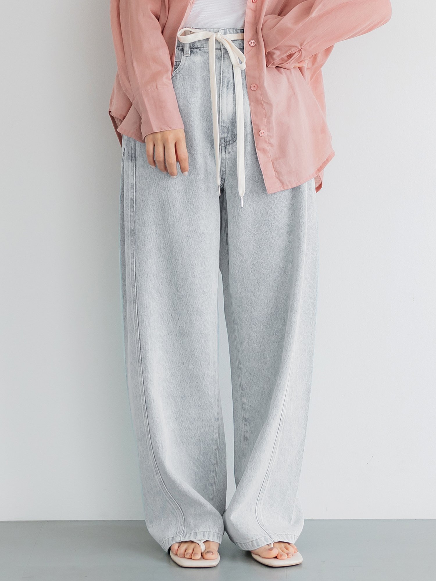 【コカ/COCA】のデニム紐付きワイドパンツ インテリア・キッズ・メンズ・レディースファッション・服の通販 founy(ファニー) 　ファッション　Fashion　レディースファッション　Fashion for Women　パンツ　Pants & Trousers　クロップド　Cropped, Short Length　軽量　Lightweight, Ultra Light　デニム　Denim, Jeans Material　ビスチェ　Bustier, Corset Top　ポケット　Pocket, Pocket Detail　リラックス　Relax, Relaxed Fit　レース　Lace, Lace Fabric　ワイド　Wide, Wide Fit　Lt.blue|ID: prp329100004567089 ipo3291000000032646039