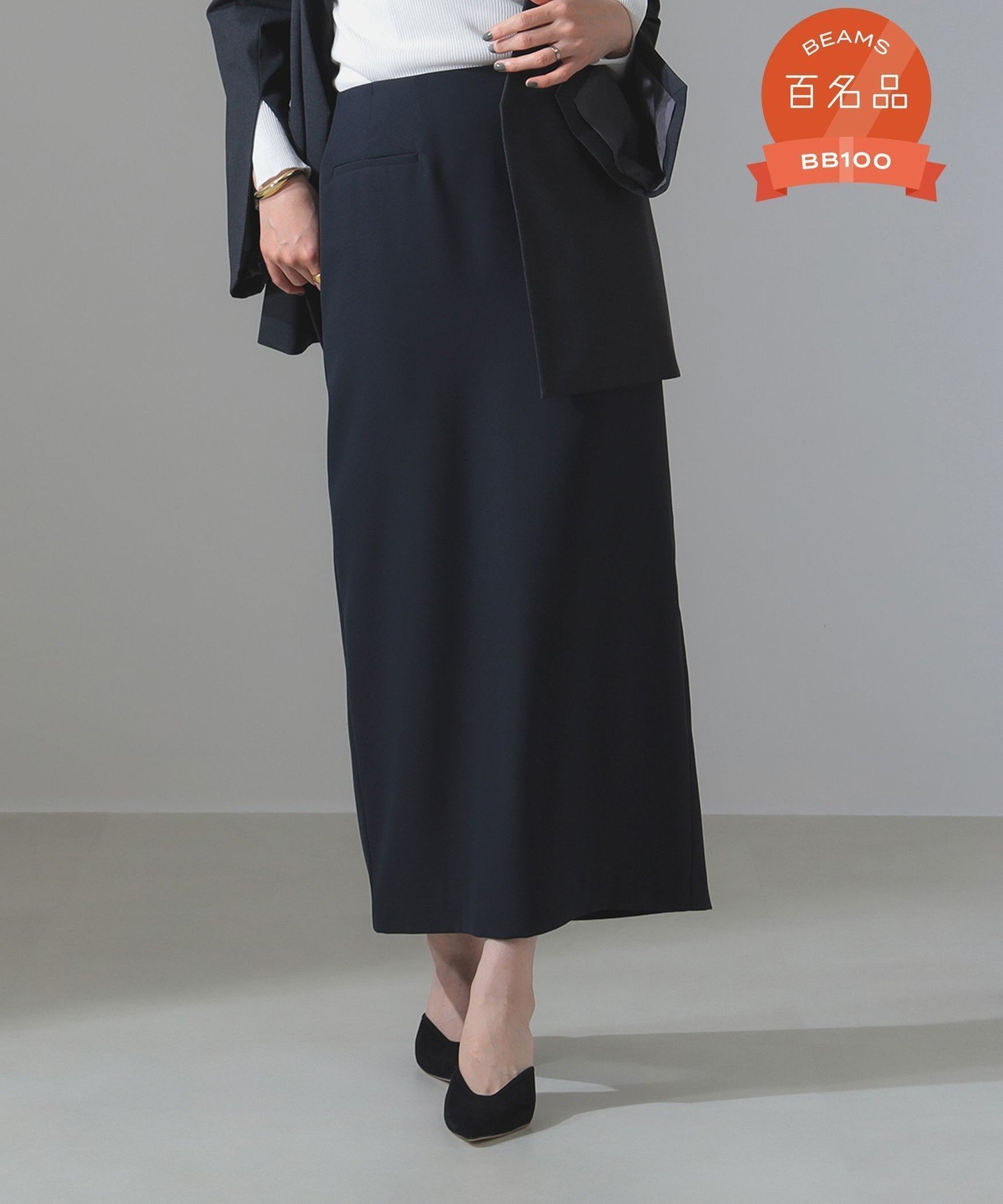 【デミルクス ビームス/Demi-Luxe BEAMS】のジョーゼット Iライン スカート インテリア・キッズ・メンズ・レディースファッション・服の通販 founy(ファニー) 　ファッション　Fashion　レディースファッション　WOMEN　スカート　Skirt　シンプル　Simple　ジャケット　Jacket　ジョーゼット　Georgette　セットアップ　Set Up　フォルム　Form　エレガント 上品　Elegant　NAVY|ID: prp329100004567120 ipo3291000000032301256
