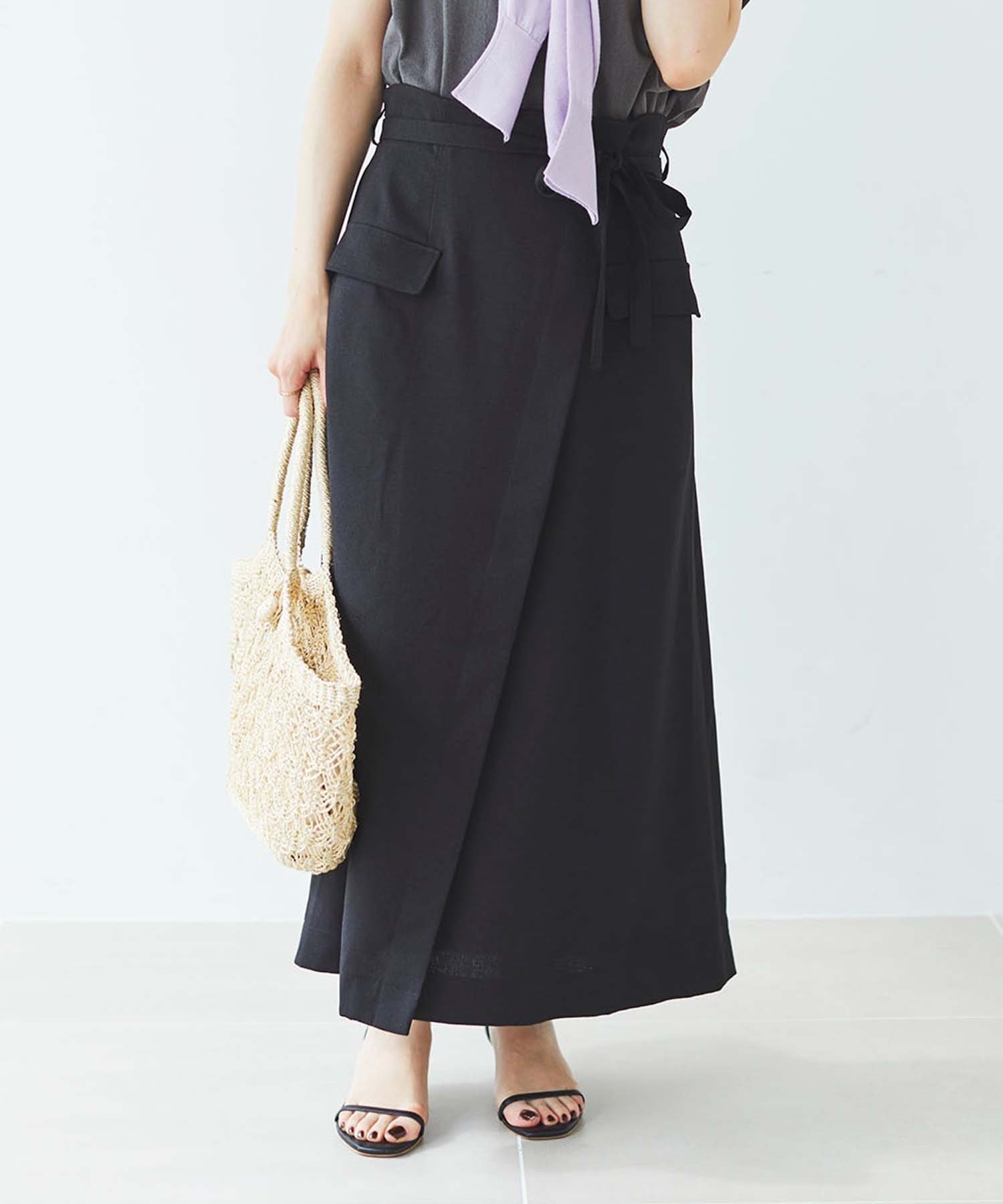 【ルクールブラン/le.coeur blanc】の《手洗い可能》ラップライクフレアスカート 人気、トレンドファッション・服の通販 founy(ファニー) 　ファッション　Fashion　レディースファッション　WOMEN　スカート　Skirt　Aライン/フレアスカート　Flared A-Line Skirts　シンプル　Simple　ポケット　Pocket　ラップ　Wrap　 other-1|ID: prp329100004567158 ipo3291000000032301777