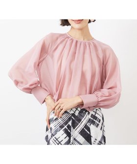 【ミッシェルクラン/MICHEL KLEIN】のボリュームスリーブシアーブラウス(WEB限定カラーあり) 人気、トレンドファッション・服の通販 founy(ファニー) ファッション Fashion レディースファッション WOMEN トップス・カットソー Tops/Tshirt シャツ/ブラウス Shirts/Blouses ボリュームスリーブ / フリル袖 Volume Sleeve おすすめ Recommend コンパクト Compact スリーブ Sleeve フェミニン Feminine ブライト Bright プリント Print 洗える Washable |ID:prp329100004567162