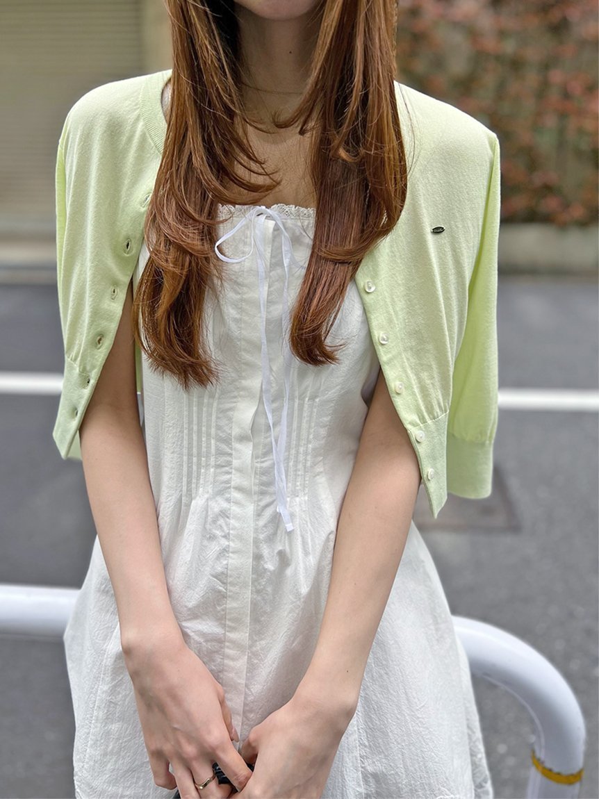 【スナイデル/SNIDEL】のメタルプレートポイントカーディガン インテリア・キッズ・メンズ・レディースファッション・服の通販 founy(ファニー) 　ファッション　Fashion　レディースファッション　WOMEN　トップス・カットソー　Tops/Tshirt　カーディガン　Cardigans　おすすめ　Recommend　ウェーブ　Wave　エレガント 上品　Elegant　シルケット　Mercerization　ストレート　Straight　トレンド　Trend　フィット　Fit　夏　Summer　春　Spring　S/S・春夏　Ss・Spring/Summer　LIME[022]|ID: prp329100004567179 ipo3291000000032301985
