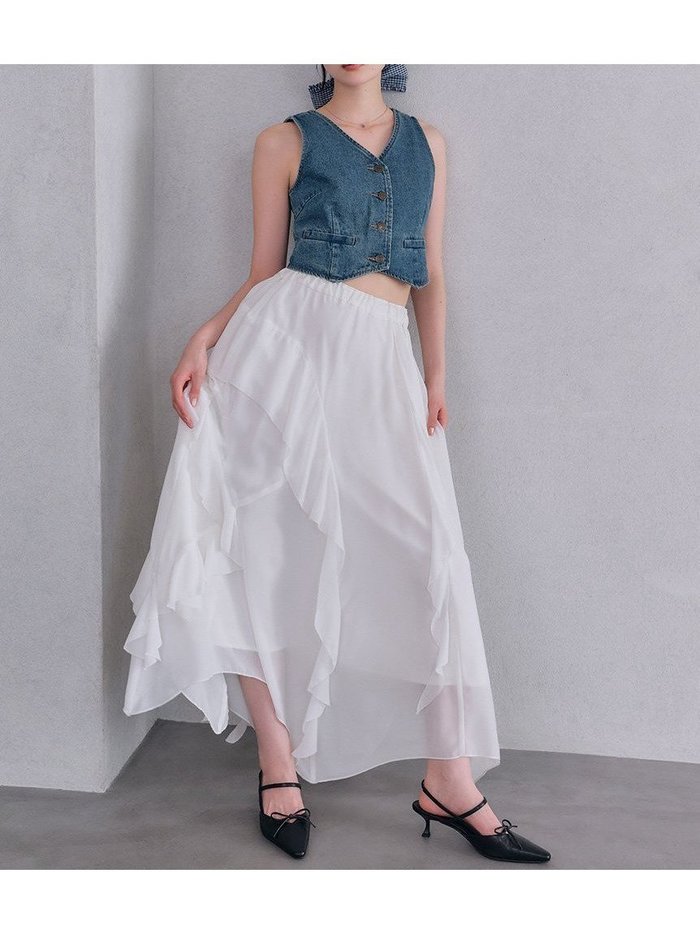 【リリーブラウン/Lily Brown】のラッフルドロップティアードスカート インテリア・キッズ・メンズ・レディースファッション・服の通販 founy(ファニー) https://founy.com/ ファッション Fashion レディースファッション Fashion for Women スカート Skirts ティアードスカート Tiered Skirts エレガント 上品 Elegant シフォン Chiffon, Lightweight Fabric タンク Tank Top, Sleeveless Top フェミニン Feminine, Girly フリル Frill, Ruffle ラッフル Ruffle, Frill 夏 Summer |ID: prp329100004567193 ipo3291000000032749488