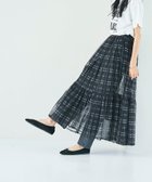 【コーエン/COEN】のチェックプリントチュールティアードスカート BLACK|ID: prp329100004567223 ipo3291000000032302661