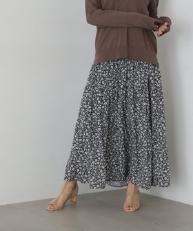 【エヌ ナチュラルビューティーベーシック/N.Natural Beauty basic】のフラワープリントスカート 人気、トレンドファッション・服の通販 founy(ファニー) ファッション Fashion レディースファッション WOMEN スカート Skirt エアリー Airy ティアード Tiered バランス Balance プリント Print ミュール Mule 春 Spring |ID:prp329100004567252