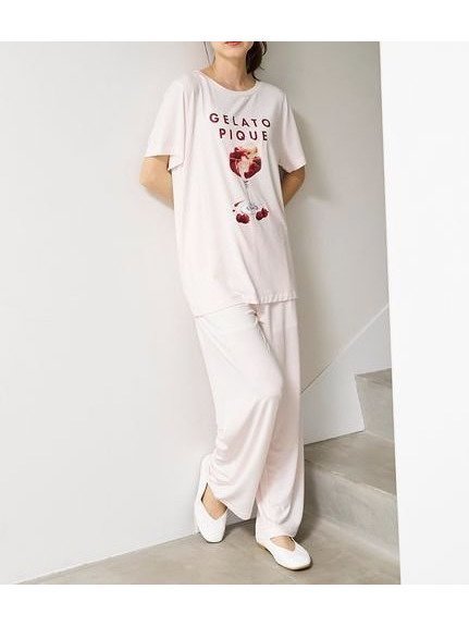 【ジェラート ピケ/gelato pique】の【接触冷感】COOLレーヨンデザートロゴロングパンツ インテリア・キッズ・メンズ・レディースファッション・服の通販 founy(ファニー) 　ファッション　Fashion　レディースファッション　Ladies' Fashion Online　パンツ　Pants　なめらか　Smooth　カットソー　Cut And Sew　プリント　Print　ベーシック　Basic　リラックス　Relax　ロング　Long　夏　Summer　PNK[066]|ID: prp329100004567269 ipo3291000000032624546