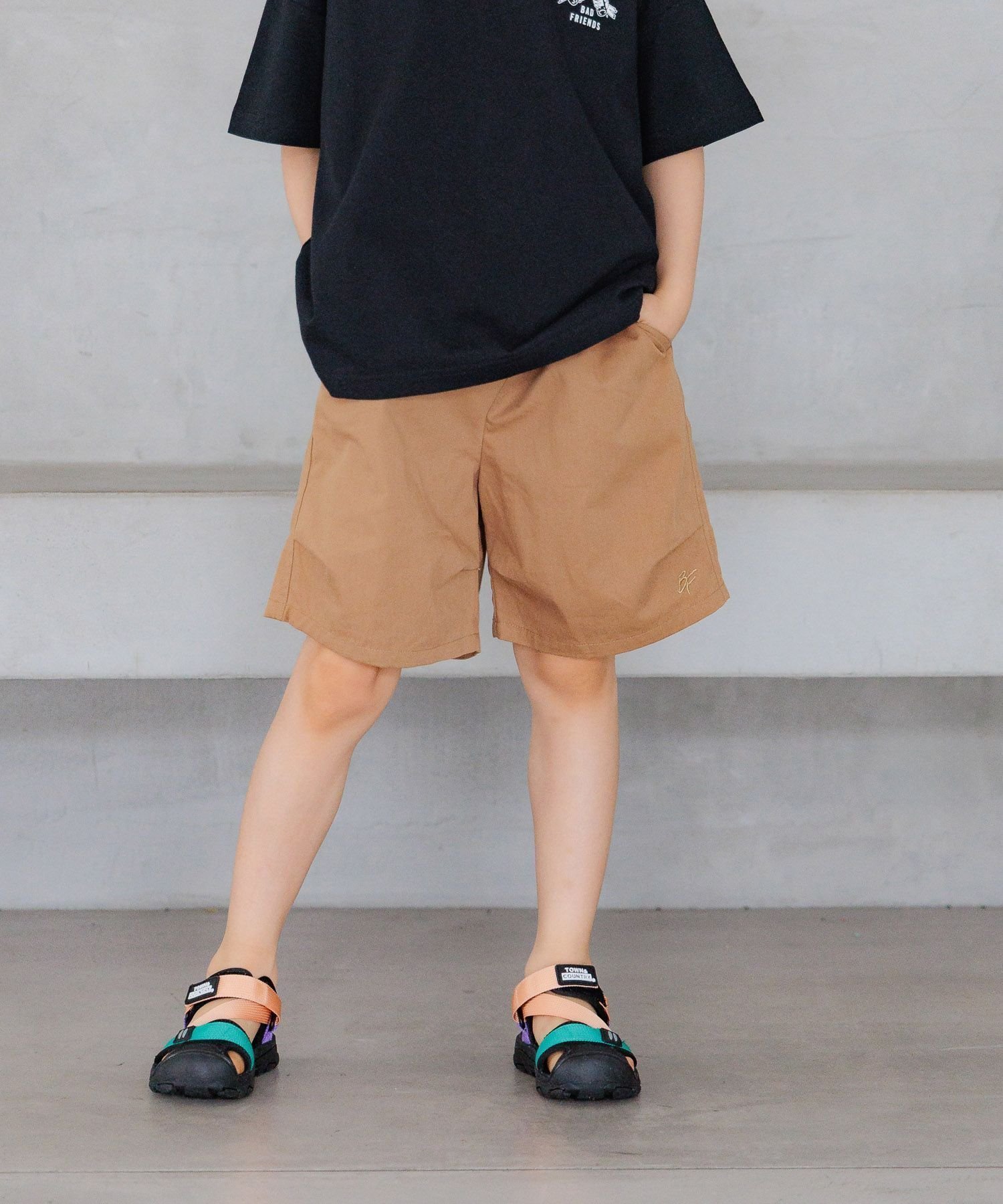 【ベイフロー/BAYFLOW / KIDS】のBFオリジナル刺繍入り シェフショーツ(KIDS) インテリア・キッズ・メンズ・レディースファッション・服の通販 founy(ファニー) 　ファッション　Fashion　キッズファッション　Fashion for Kids　おすすめ　Recommended / Our Picks　ショーツ　Shorts, Short Pants　ショート　Short, Short Length　夏　Summer　ベージュ55|ID: prp329100004567301 ipo3291000000032761807