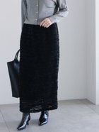 【テチチ/Te chichi】のフリンジフリルチュールタイトスカート ブラック|ID: prp329100004567302 ipo3291000000032303765