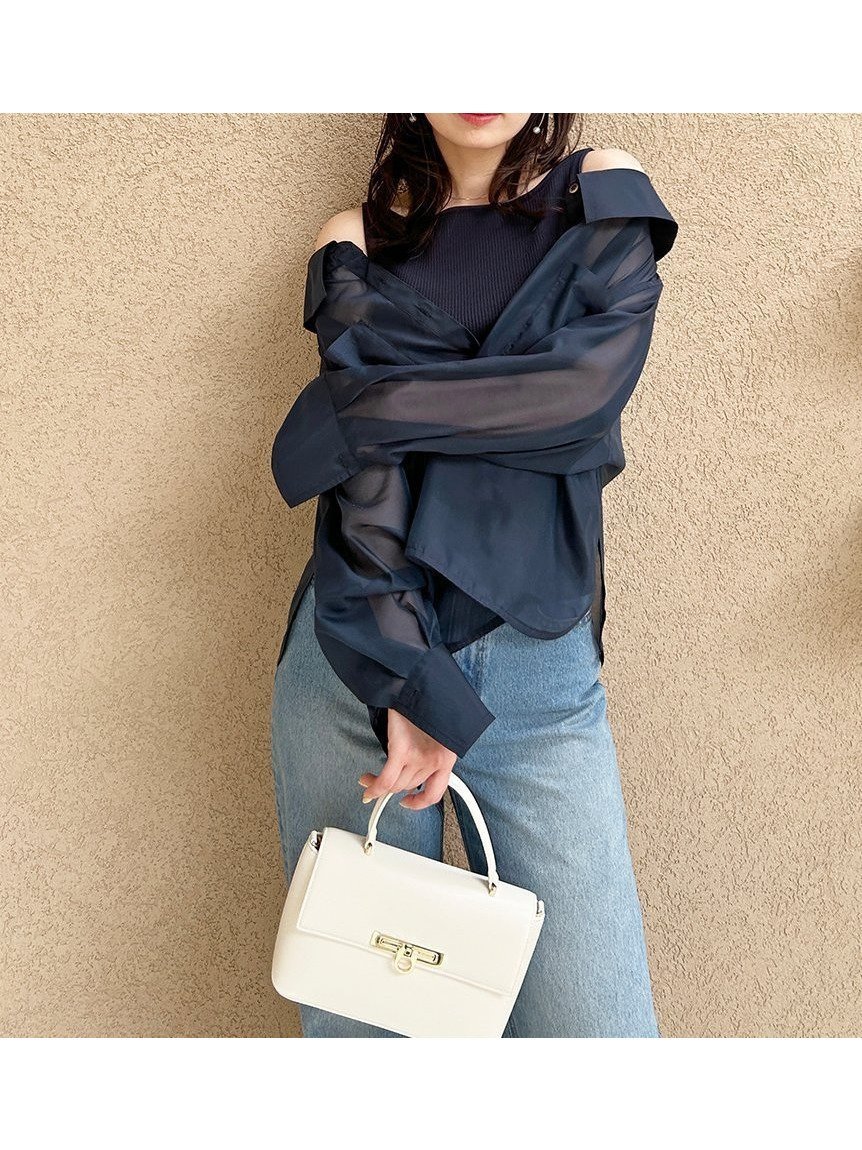 【スナイデル/SNIDEL】のSustainableシアーシャツニットセット インテリア・キッズ・メンズ・レディースファッション・服の通販 founy(ファニー) 　ファッション　Fashion　レディースファッション　WOMEN　トップス・カットソー　Tops/Tshirt　ニット　Knit Tops　シャツ/ブラウス　Shirts/Blouses　おすすめ　Recommend　ウェーブ　Wave　オーガンジー　Organdy　キャミ　Cami　キャミソール　Camisole　シアー　Sheer　シンプル　Simple　ポケット　Pocket　ラベンダー　Lavender　人気　Popularity　今季　This Season　NVY[089]|ID: prp329100004567305 ipo3291000000032303803