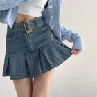 【ミニミニストア/miniministore】のミニデニムプリーツスカート ベルト付き インディゴ|ID: prp329100004567309 ipo3291000000032687941