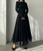 【ジュノア/JUNOAH】の裾切替フリルチュールティアードスカート ブラック|ID: prp329100004567319 ipo3291000000033222159