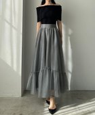 【ジュノア/JUNOAH】の裾切替フリルチュールティアードスカート チャコール|ID: prp329100004567319 ipo3291000000033222161