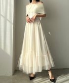 【ジュノア/JUNOAH】の裾切替フリルチュールティアードスカート アイボリー|ID: prp329100004567319 ipo3291000000033222163